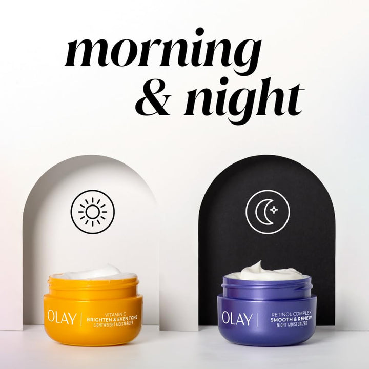Olay Bright & Even Vitamin C with Lactic Acid Face Moisturizer, 2 Oz Lightweight Brightening Face Cream for Uneven Skin Tone, Recyclable Eco Jar Packaging, Value Size