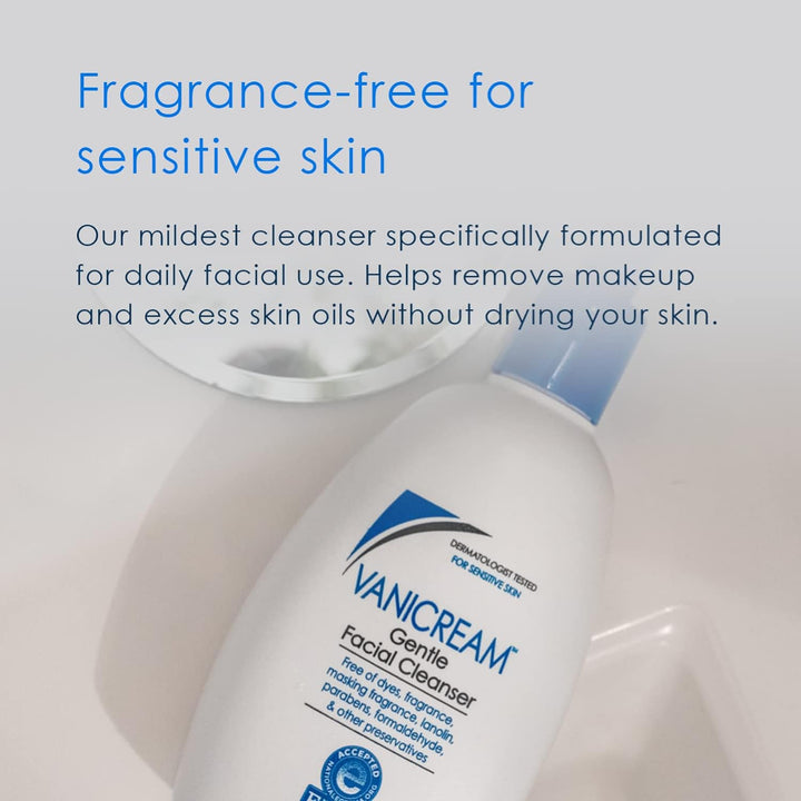Vanicream Gentle Facial Cleanser with Pump Dispenser - 8 Fl Oz - Formulated without Common Irritants for Those with Sensitive Skin