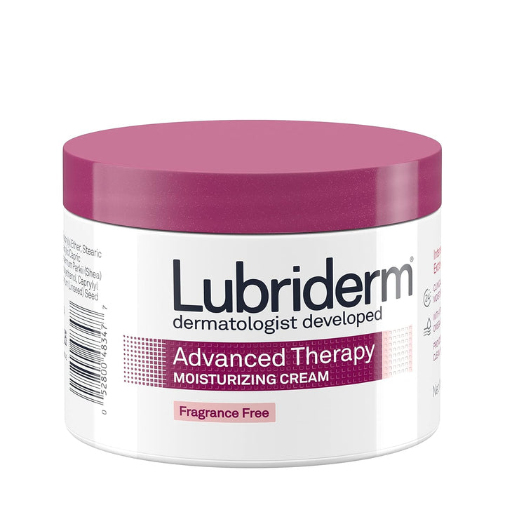 Lubriderm Advanced Therapy Fragrance-Free Moisturizing Cream with Vitamin E and Pro-Vitamin B5, Intense Hydration for Extra Dry Skin, Non-Greasy Formula, 16 Fl. Oz