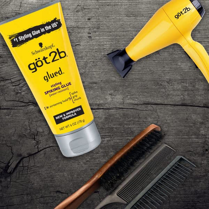 Got2B Glued Styling Spiking Hair Gel 2 - 6 Oz Tubes + 1 Travel 1.25 Oz Tube