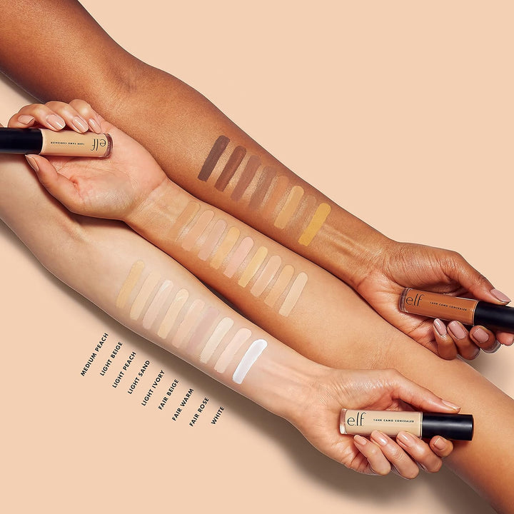 E.L.F. 16HR Camo Concealer, Full Coverage, Highly Pigmented Concealer with Matte Finish, Crease-Proof, Vegan & Cruelty-Free, Fair Warm, 0.203 Fl Oz