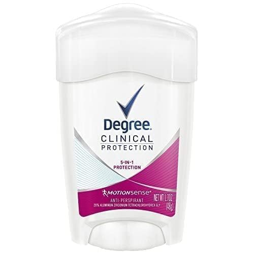 Degree Clinical Protection Antiperspirant Deodorant 72-Hour Sweat & Odor Protection 5-In-1 Antiperspirant for Women 1.7 Oz