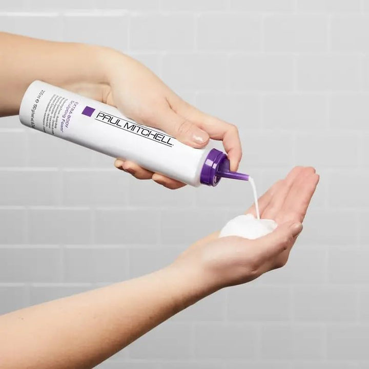 Paul Mitchell Extra-Body Sculpting Foam, Thickens + Builds Body, for Fine Hair