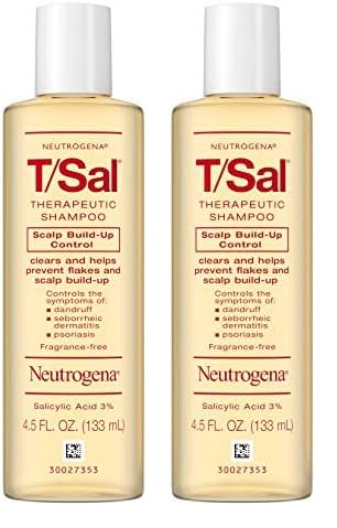 Neutrogena T/Sal Therapeutic Scalp Shampoo for Scalp Build-Up Control with 3% Salicylic Acid, Scalp Treatment for Dandruff, Scalp Psoriasis & Seborrheic Dermatitis Relief, 4.5 Fl. Oz