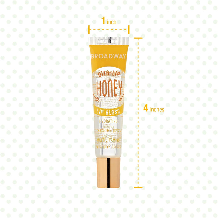 Ruby Kisses Broadway Vita-Lip Clear Lip Gloss (10 Pack), Hydrating & Soothing Formula with Vitamin, High-Shine Non-Sticky Lip Balm with Mint, Rosehip, Coconut, Mango, Argan, Honey, Shea, Cherry, Peach