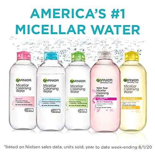 Garnier Micellar Water with Vitamin C, Facial Cleanser & Makeup Remover, Brightening & Hydrating, for All Skin Types, Vegan, Cruelty Free, 13.5 Fl Oz (400Ml), 2 Count