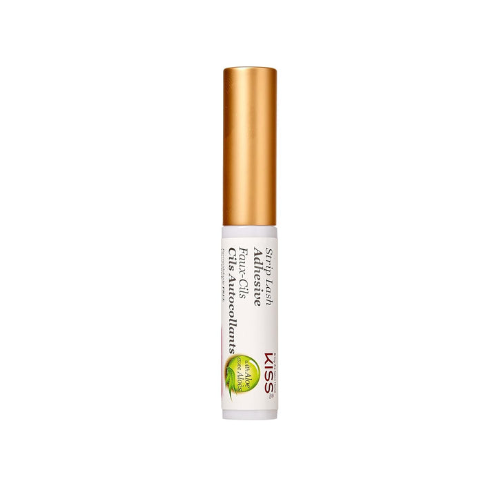 KISS Clear Strip Lash Adhesive with Aloe, Waterproof, Formaldehyde and Latex Free, Odor Free, Cruelty Free, Super Strong Hold Eyelash Glue with Brush Applicator, 0.17 Oz.