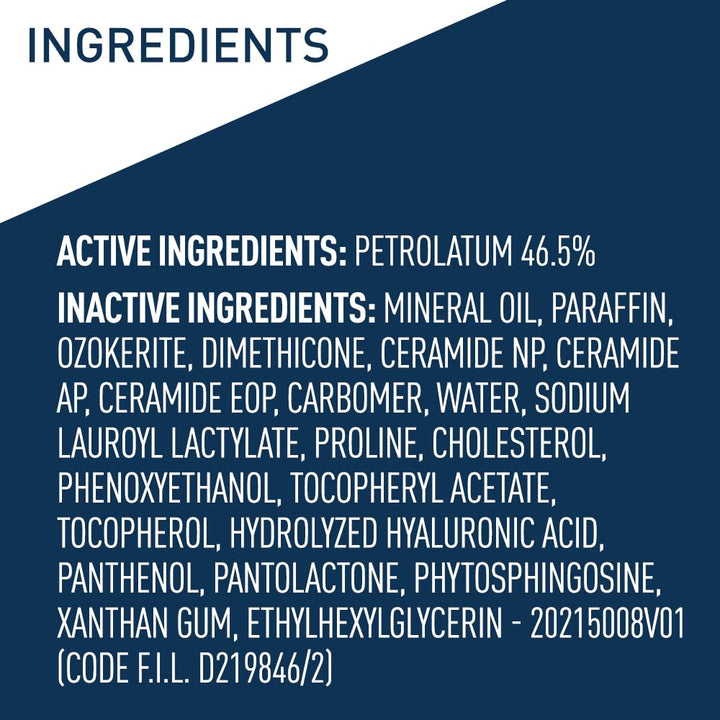 Cerave Healing Ointment, Hydrating Skin Protectant with Petrolatum, Hyaluronic Acid & Ceramides, Face & Body Skin Barrier Repair for Cracked, Chafed, Dry Skin, Fragrance Free & Lanolin Free, 5 Oz