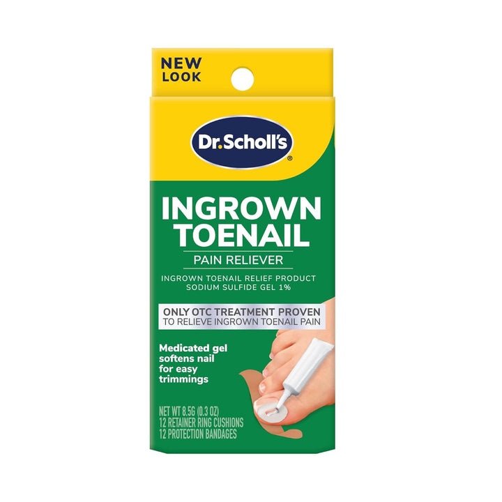 Dr. Scholl'S Ingrown Toenail Pain Reliever, 0.3Oz // Medicated Gel Softens Nails for Easy Trimming and Foam Ring and Bandage Protect the Affected Area White