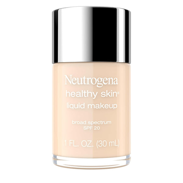 Neutrogena Healthy Skin Liquid Makeup Foundation with Broad Spectrum SPF 20 Sunscreen, Medium Coverage Foundation with Nourishing Pro-Vitamin B5, Classic Ivory 10, 1 Fl. Oz