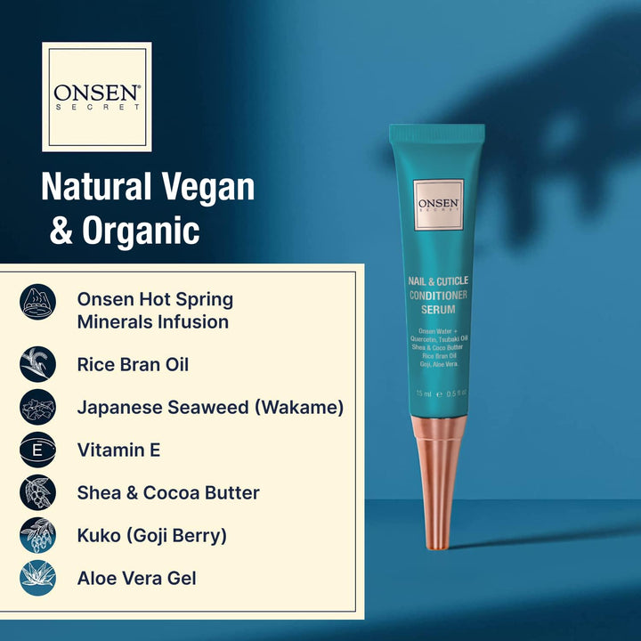 Onsen Nail & Cuticle Cream Treatment W/Japanese Tsubaki, Jojoba & Lavender Oil, Shea Butter – Strengthens Nails, Softens Cuticles - Daily Repair Care (1 Count/15 Ml)