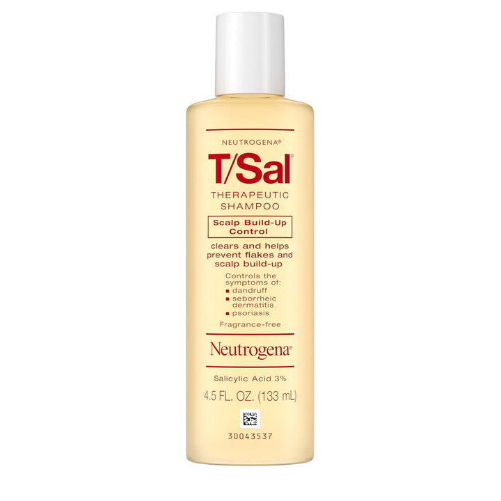 Neutrogena T/Sal Therapeutic Scalp Shampoo for Scalp Build-Up Control with 3% Salicylic Acid, Scalp Treatment for Dandruff, Scalp Psoriasis & Seborrheic Dermatitis Relief, 4.5 Fl. Oz