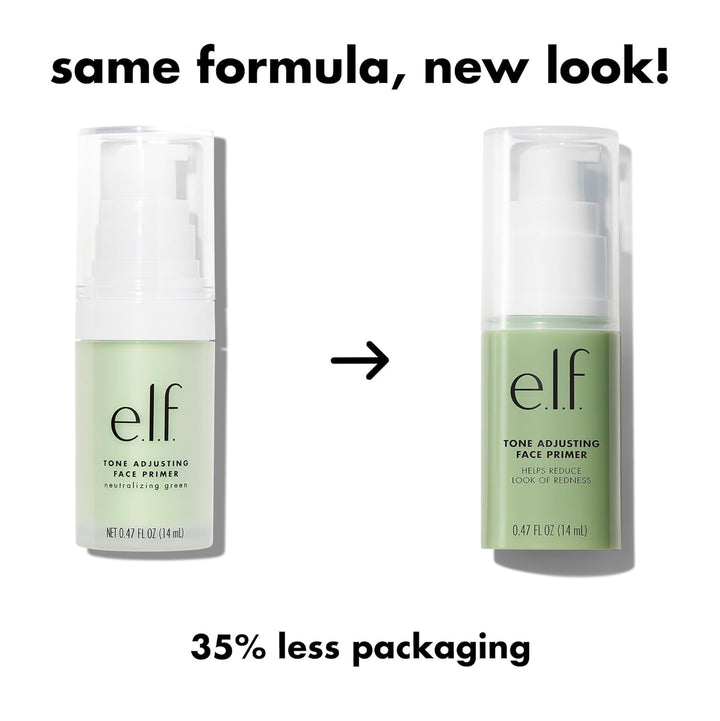 E.L.F. Tone Adjusting Face Primer, Makeup Primer for Neutralizing Uneven Skin Tones & Redness, Grips Makeup to Last, Vegan & Cruelty-Free, Small