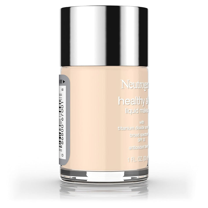 Neutrogena Healthy Skin Liquid Makeup Foundation with Broad Spectrum SPF 20 Sunscreen, Medium Coverage Foundation with Nourishing Pro-Vitamin B5, Classic Ivory 10, 1 Fl. Oz