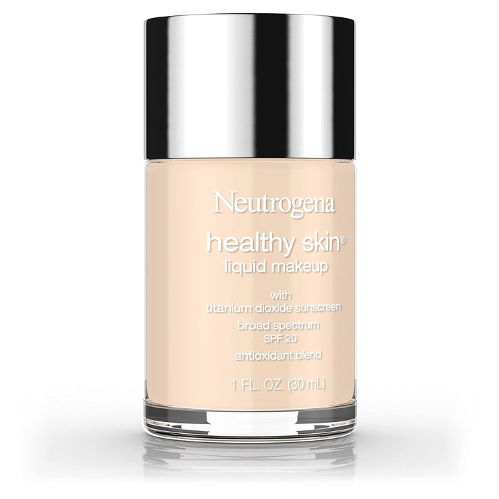 Neutrogena Healthy Skin Liquid Makeup Foundation with Broad Spectrum SPF 20 Sunscreen, Medium Coverage Foundation with Nourishing Pro-Vitamin B5, Classic Ivory 10, 1 Fl. Oz
