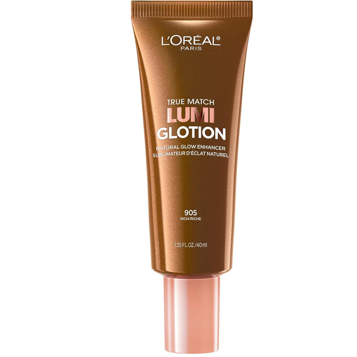 L'Oreal Paris Makeup True Match Lumi Glotion, Natural Glow Enhancer, Illuminator Highlighter, Bronzing Drops for a Sun-Kissed Glow, 904 Deep
