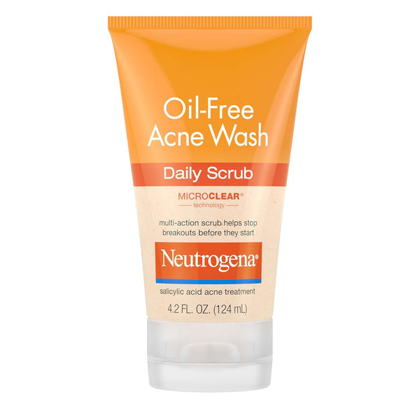 Neutrogena Oil-Free Acne Face Scrub, 2% Salicylic Acid Acne Treatment Medicine, Daily Face Wash to Help Prevent Breakouts, Oil Free Exfoliating Facial Cleanser for Acne-Prone Skin, 4.2 Fl. Oz