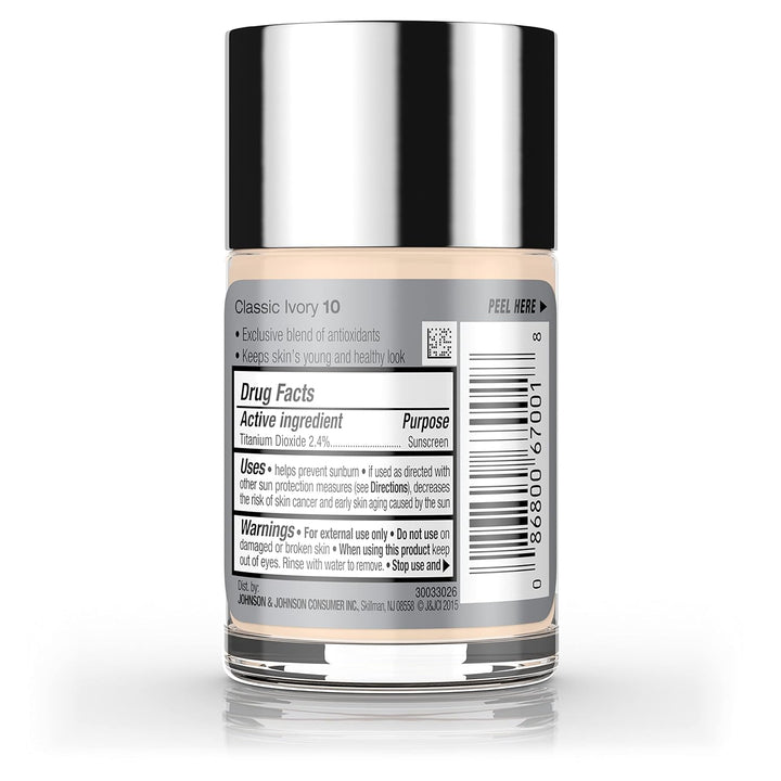 Neutrogena Healthy Skin Liquid Makeup Foundation with Broad Spectrum SPF 20 Sunscreen, Medium Coverage Foundation with Nourishing Pro-Vitamin B5, Classic Ivory 10, 1 Fl. Oz