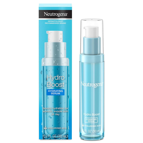 Neutrogena Hydro Boost Hydrating Hyaluronic Acid Serum, Hydrating Face Moisturizer for Dry Skin, Oil-Free Non-Comedogenic Moisturizer, 1 FL OZ