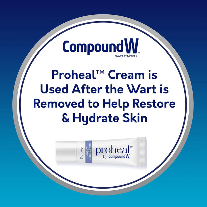 Compound W Total Care Wart Remover with Proheal Cream for Skin - 0.25 Oz and Maximum Strength Fast Acting Salicylic Acid Gel - 0.25 Oz