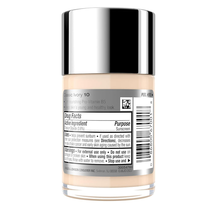 Neutrogena Healthy Skin Liquid Makeup Foundation with Broad Spectrum SPF 20 Sunscreen, Medium Coverage Foundation with Nourishing Pro-Vitamin B5, Classic Ivory 10, 1 Fl. Oz