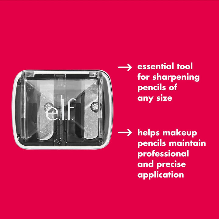 E.L.F., Dual-Pencil Sharpener, Convenient, Essential Tool, Sharpens, Easy to Clean, Travel-Friendly, Compact, Includes Bonus Small Sharpener