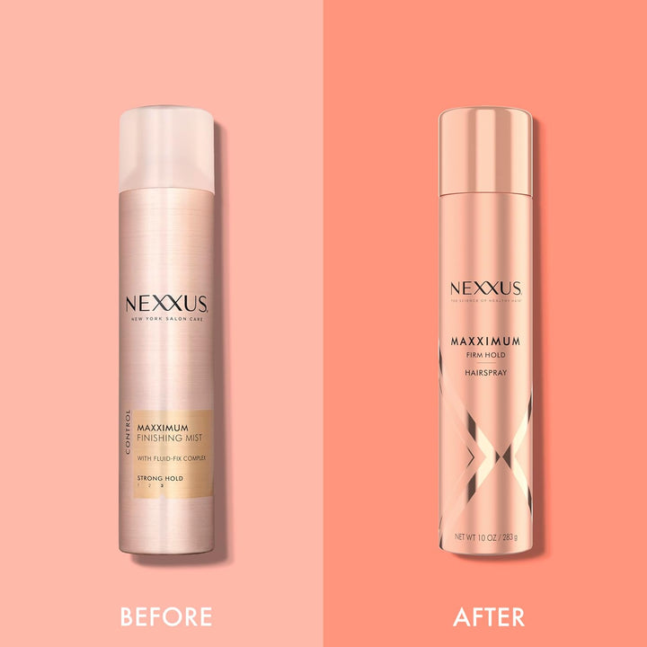 Nexxus Maximum Hold Finishing Hair Spray, for Control, Hold Hairspray for Women Hair Styling, Pink, 10 Oz