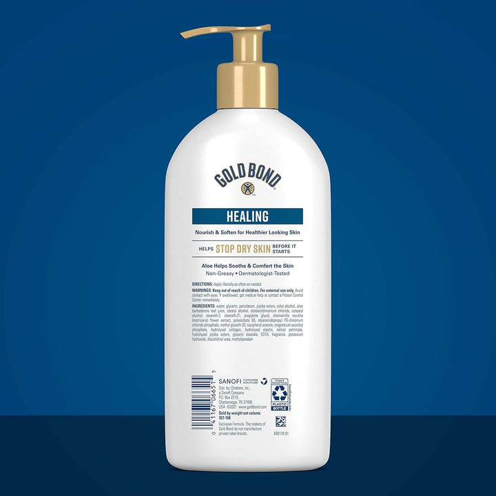 Gold Bond Ultimate Healing Skin Therapy Lotion with Aloe, 14 Oz., Non-Greasy & Hypoallergenic