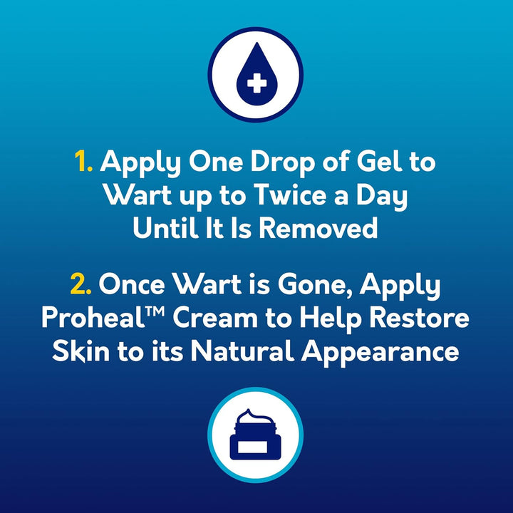 Compound W Total Care Wart Remover with Proheal Cream for Skin - 0.25 Oz and Maximum Strength Fast Acting Salicylic Acid Gel - 0.25 Oz