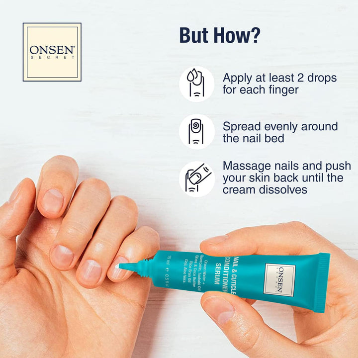 Onsen Nail & Cuticle Cream Treatment W/Japanese Tsubaki, Jojoba & Lavender Oil, Shea Butter – Strengthens Nails, Softens Cuticles - Daily Repair Care (1 Count/15 Ml)