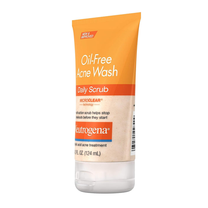 Neutrogena Oil-Free Acne Face Scrub, 2% Salicylic Acid Acne Treatment Medicine, Daily Face Wash to Help Prevent Breakouts, Oil Free Exfoliating Facial Cleanser for Acne-Prone Skin, 4.2 Fl. Oz