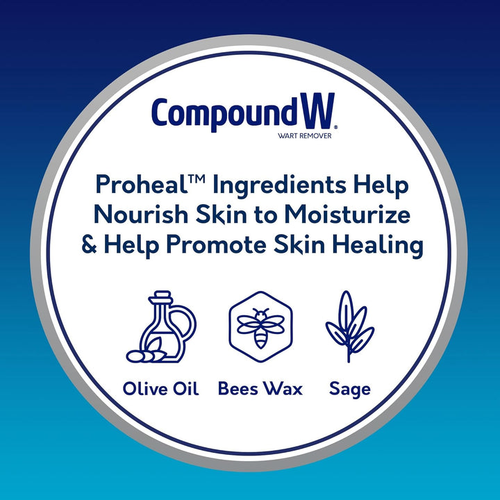 Compound W Total Care Wart Remover with Proheal Cream for Skin - 0.25 Oz and Maximum Strength Fast Acting Salicylic Acid Gel - 0.25 Oz