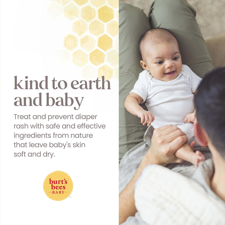 Burt'S Bees Baby Diaper Rash Ointment, Maximum Strength, 40% Zinc Oxide, 100% Natural Origin, Pediatrician Tested, Net Weight 3 Ounces , Pack of 2
