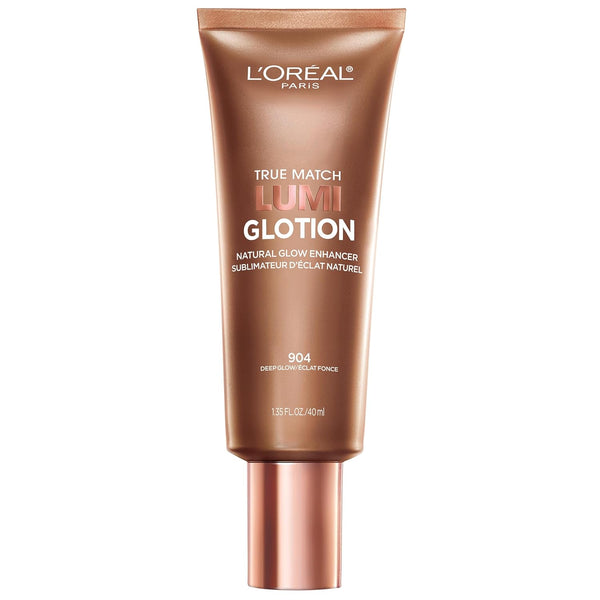 L'Oreal Paris Makeup True Match Lumi Glotion, Natural Glow Enhancer, Illuminator Highlighter, Bronzing Drops for a Sun-Kissed Glow, 904 Deep