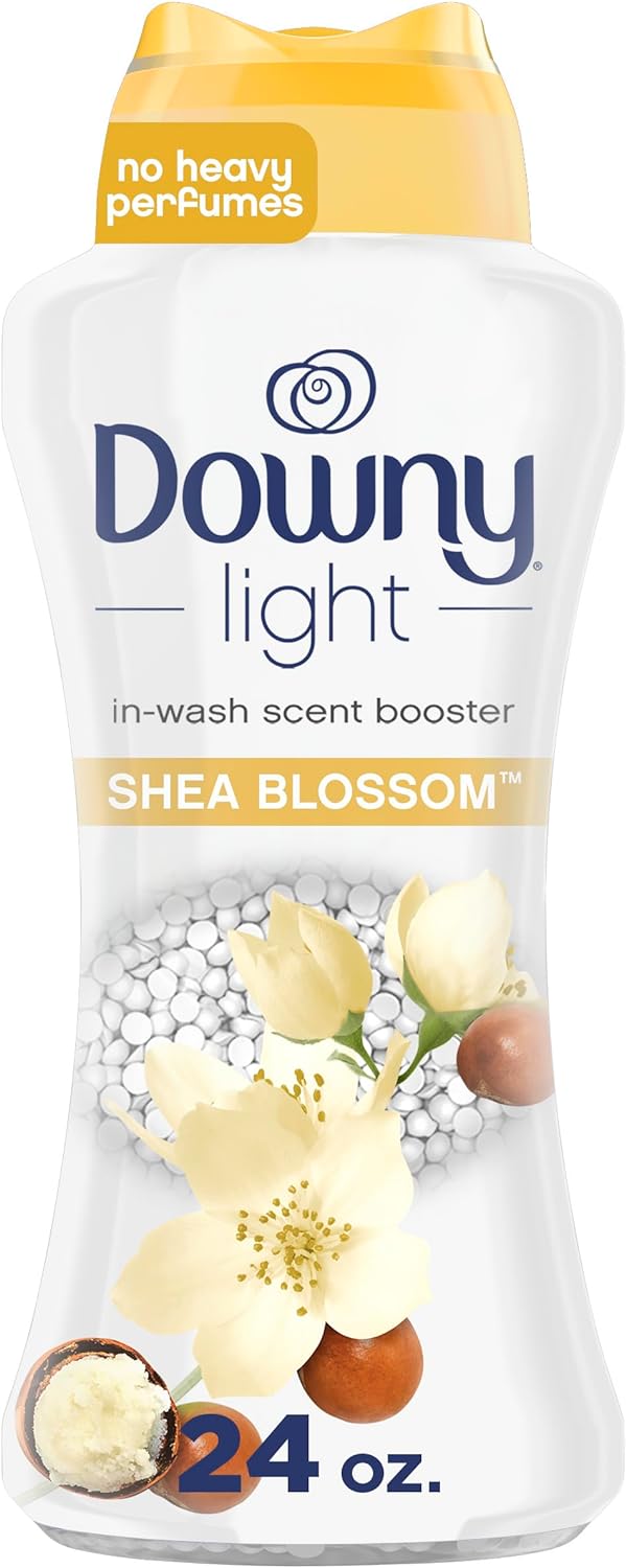 Downy Light Laundry Scent Booster Beads for Washer, Shea Blossom, 24 Oz, with No Heavy Perfumes