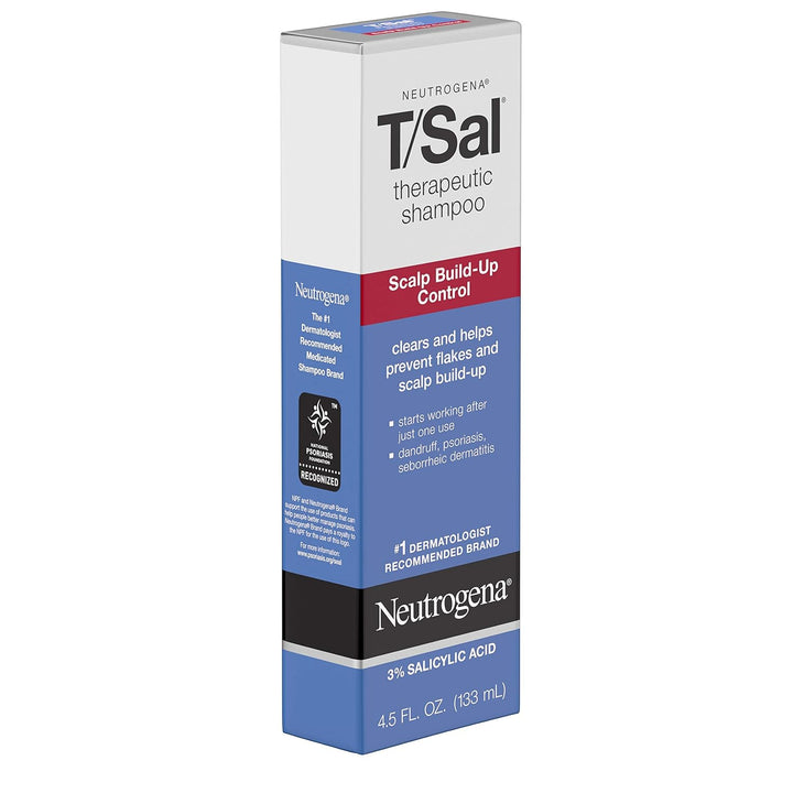 Neutrogena T/Sal Therapeutic Scalp Shampoo for Scalp Build-Up Control with 3% Salicylic Acid, Scalp Treatment for Dandruff, Scalp Psoriasis & Seborrheic Dermatitis Relief, 4.5 Fl. Oz