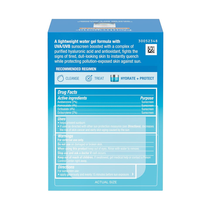 Neutrogena Hydro Boost City Shield Water Gel Face Moisturizer with Broad Spectrum SPF 25, Hydrating Facial Sunscreen with Hyaluronic Acid, Oil-Free and Non-Comedogenic Face Lotion, 1.7 Oz