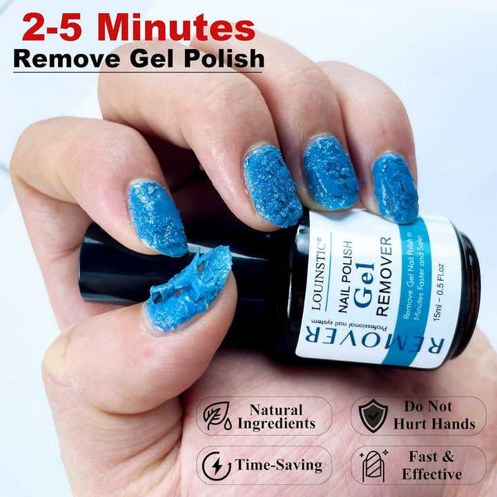 Gel Nail Polish Remover,Gel Remover for Nails No Need to Soak or Wrap, Quickly Remove Nail Polish in 2-5 Minutes, Professional Nail Remover Kit