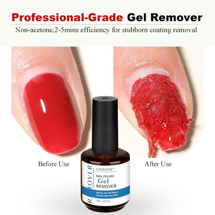 Gel Nail Polish Remover,Gel Remover for Nails No Need to Soak or Wrap, Quickly Remove Nail Polish in 2-5 Minutes, Professional Nail Remover Kit