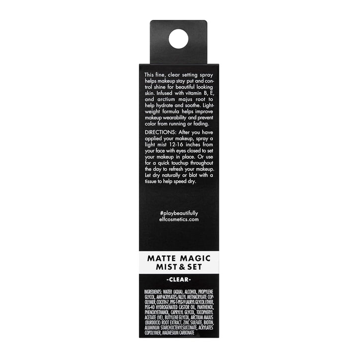 E.L.F. Matte Magic Mist & Set - Small, Lightweight, Long Lasting, Mattifying, Revitalizes, Controls Shine, Refreshes, Hydrates, All-Day Wear, 2.0 Fl Oz