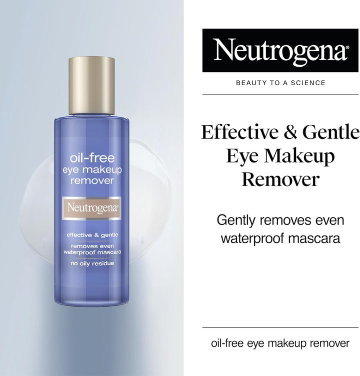Neutrogena Gentle Oil-Free Eye Makeup Remover & Cleanser for Sensitive Eyes, Non-Greasy Makeup Remover, Waterproof Mascara Remover, Dermatologist & Ophthalmologist Tested, 5.5 Fl. Oz