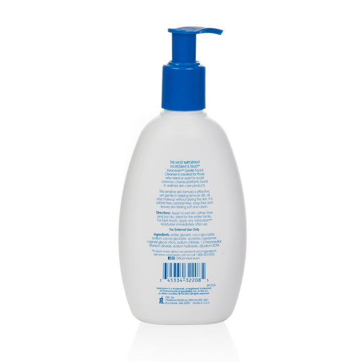 Vanicream Gentle Facial Cleanser with Pump Dispenser - 8 Fl Oz - Formulated without Common Irritants for Those with Sensitive Skin