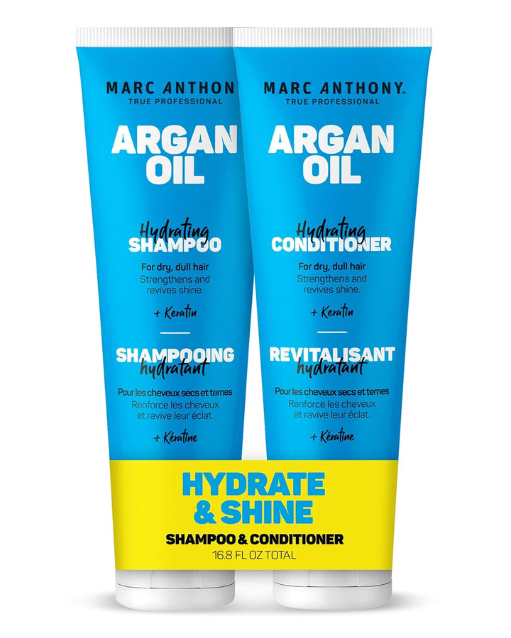 Marc Anthony Shampoo and Conditioner Set, Grow Long Biotin - Anti-Frizz Deep Conditioner for Split Ends & Breakage - Vitamin E, Caffeine & Ginseng for Curly, Dry & Damaged Hair