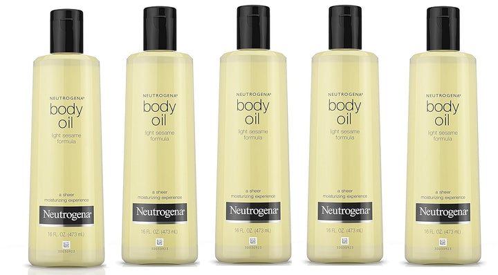 Neutrogena Body Oil Light Sesame Formula, 16 Fl Oz, Radiant Glow Moisturizer for Dry Skin, Bath & Shower Oil for Smooth and Hydrated Skin