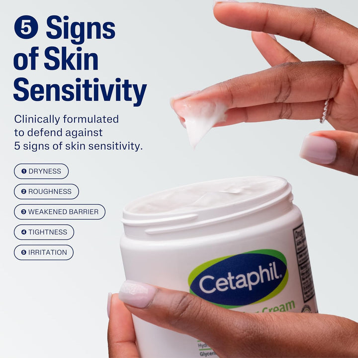 Cetaphil Face & Body Moisturizer, Hydrating Moisturizing Cream for Dry to Very Dry, Sensitive Skin, NEW 20 Oz, Fragrance Free, Non-Comedogenic, Non-Greasy (Packaging May Vary)