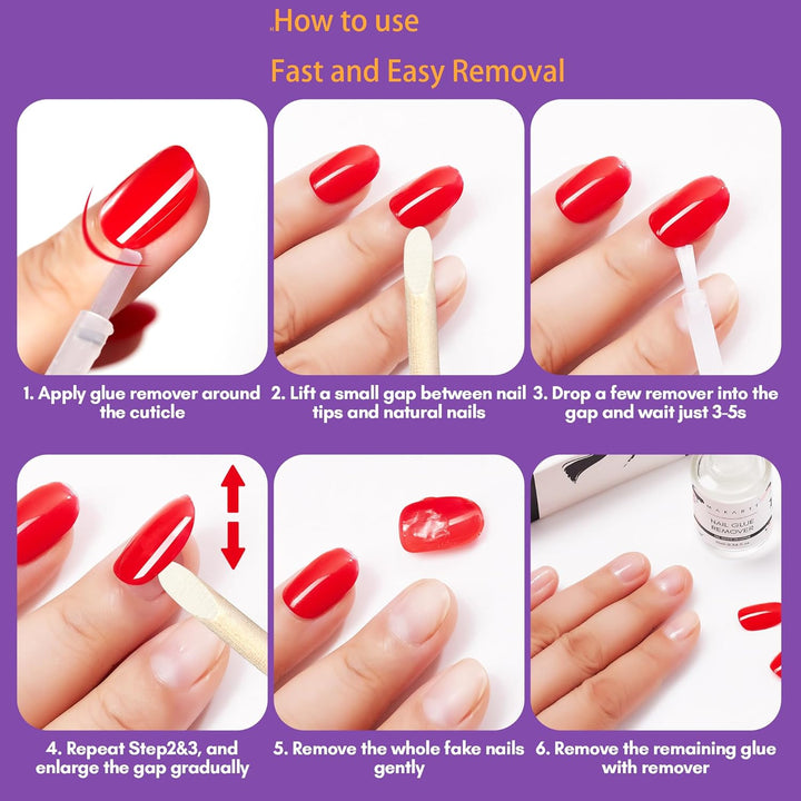 Makartt Nail Glue Remover for Press on Nails - 30ML Press on Nail Remover Easy Removal Debonder for Glue on Nail Tips,Non-Acetone Nail Polish Remover