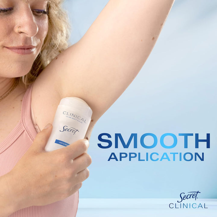 Secret Clinical Strength Antiperspirant Deodorant for Women, Free & Sensitive, 3X Stress Protection, 72Hr Sweat & Odor Protection, PH Balancing Minerals, Invisible Solid, Unscented, 1.6 Oz (Pack of 3)