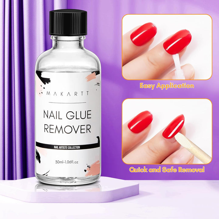 Makartt Nail Glue Remover for Press on Nails - 30ML Press on Nail Remover Easy Removal Debonder for Glue on Nail Tips,Non-Acetone Nail Polish Remover