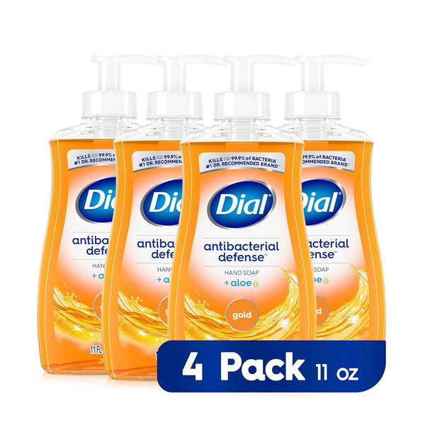 Dial Antibacterial Liquid Hand Soap, Gold, 11 Fl Oz (Pack of 4)