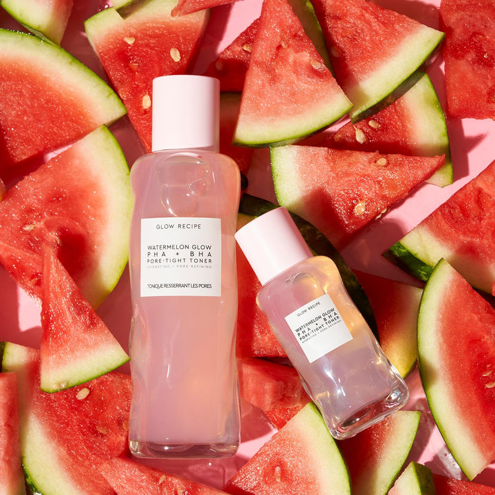 Glow Recipe PHA + BHA Face Toner - Korean Skin Care Pore Minimizer & Gentle Facial Exfoliator for Tightening, Hydrating & Exfoliating - Glycerin, Watermelon & Cactus Water (40Ml)
